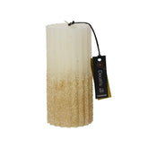 Decoris Pillar Wax Candle with Glitter 7 x 15cm - Wool White